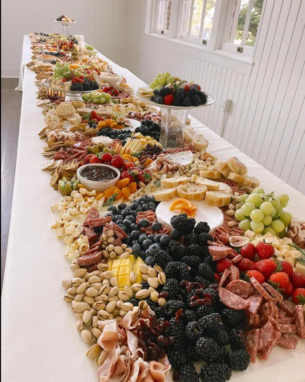 Extra large grazing table display